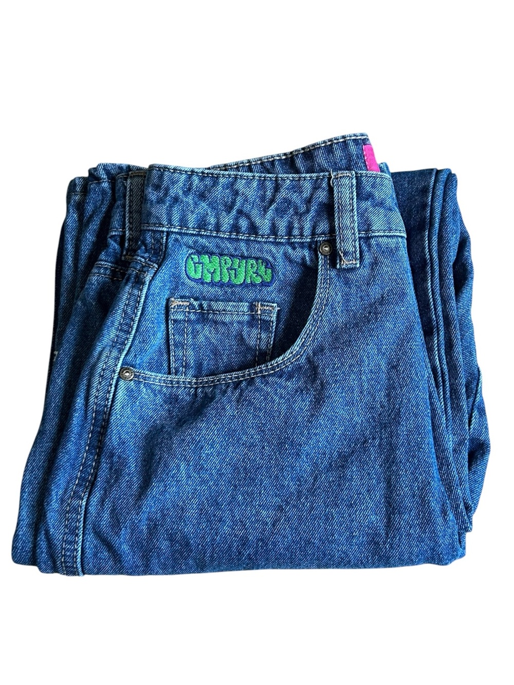 Empyre Y2K Dragon Koi Jeans Size 2 Baggy Relaxed Fit Denim Streetwear - Picture 5 of 16